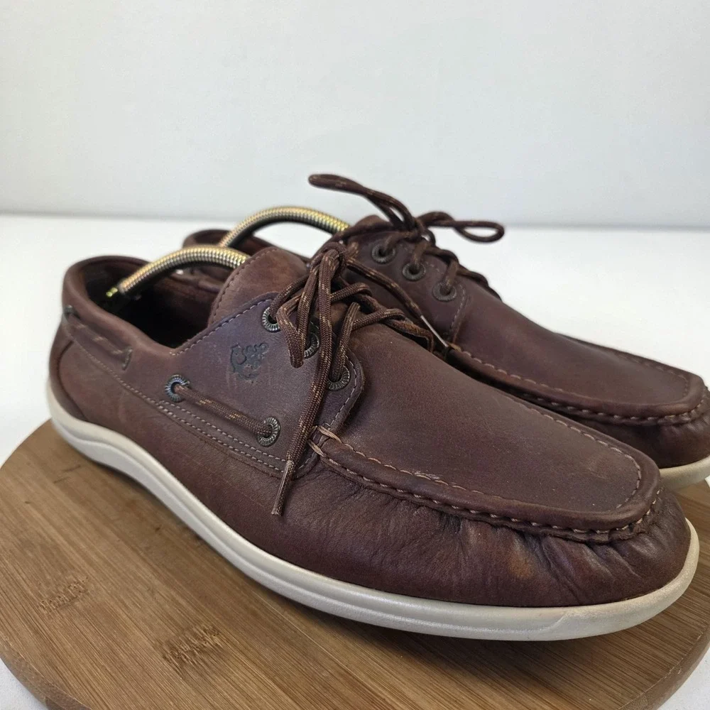 SAS Shoes Mens Size 12 Brown Leather Boat Casual Comfort TriPad Deck USA